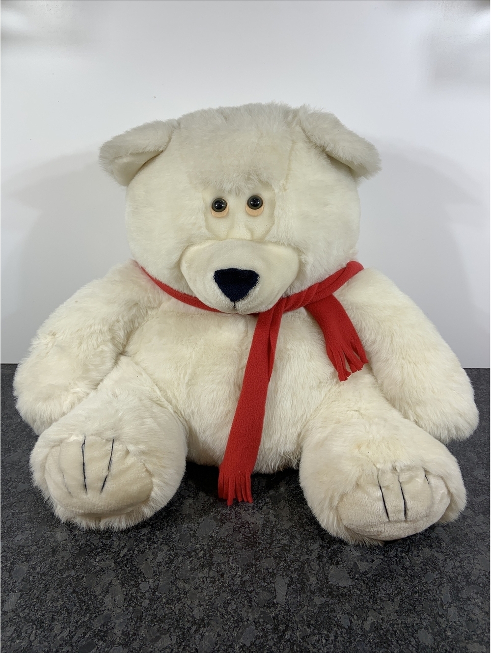 Vintage 1989 America Wego #1130W Fiesta Polar Bear Large 23" Plush White Seated